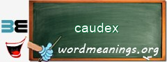 WordMeaning blackboard for caudex